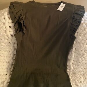 NWT GAP T-Shirt with ruffled sleeves